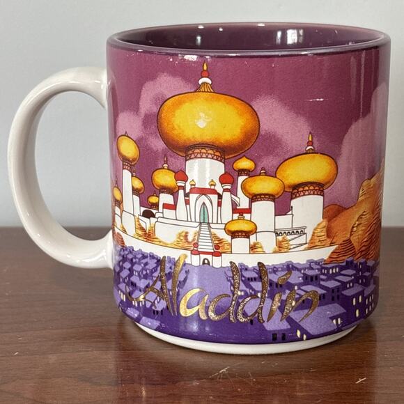 Vintage 90's Disney Aladdin 10 oz Coffee Mug Cup Genie Jasmine Jafar Abu Rajah - Picture 4 of 9
